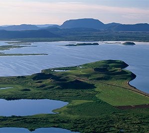The craters at Skutustadir or Lake Myvatn The craters at Skutustadir or Lake Myvatn
