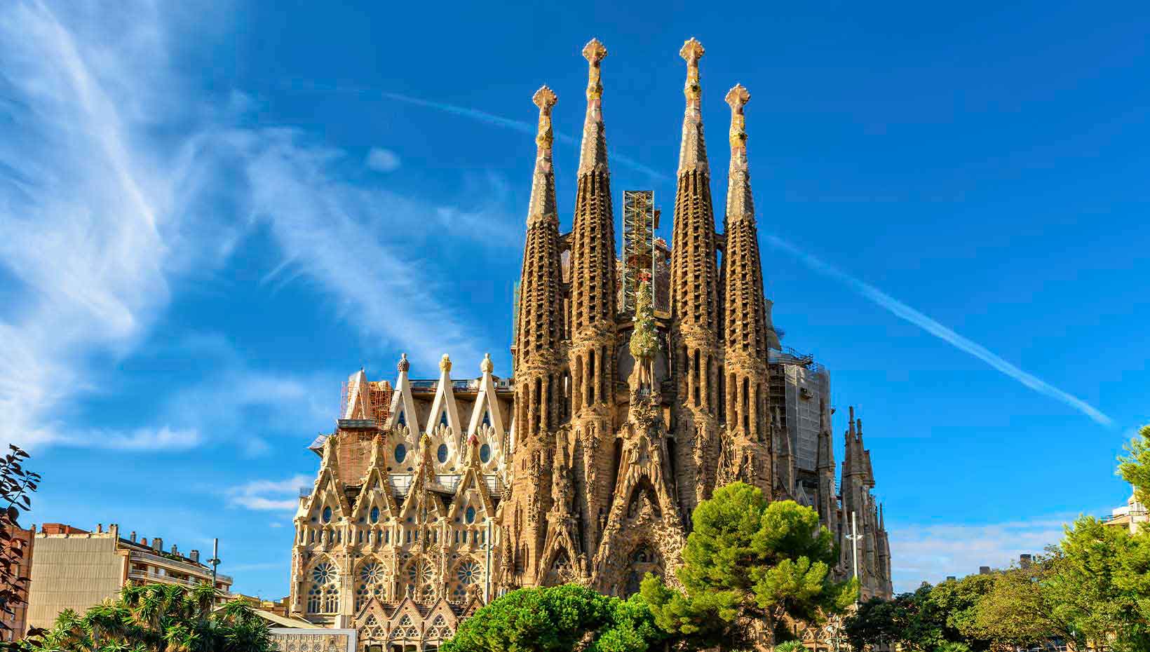 Sagrada Família basilica under a clear blue sky in Barcelona, Spain | MSC Cruises