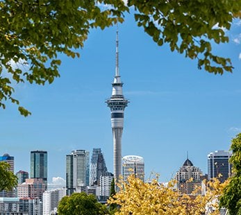Sky Tower et centre-ville d'Auckland, Nouvelle-Zélande