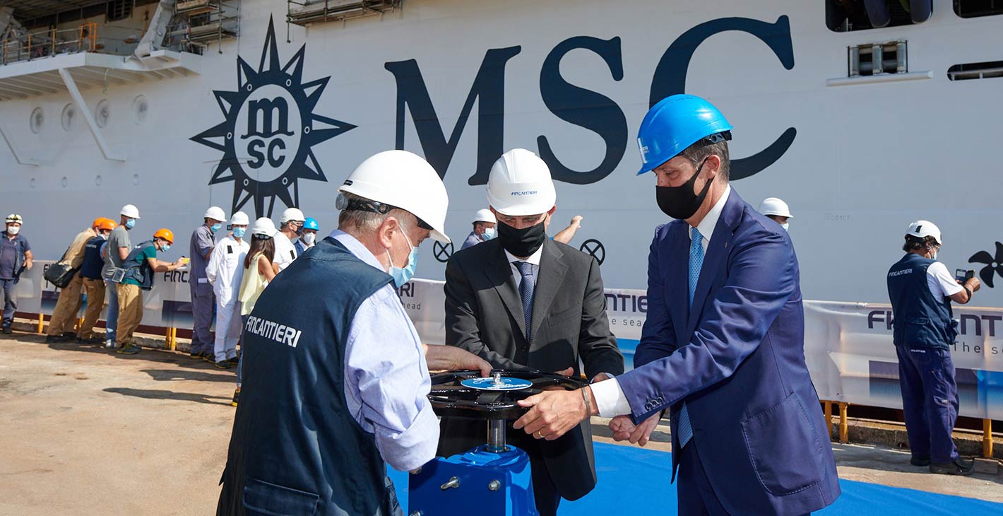 MSC Seashore float out, MSC Cruises
