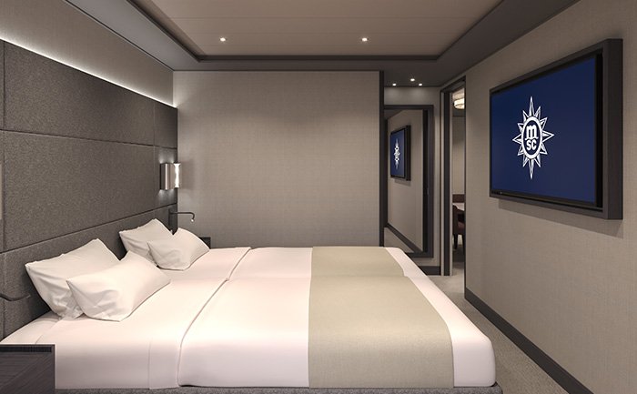 MSC Yacht Club Royal suite with whirlpool bath, MSC Poesia | MSC Cruises