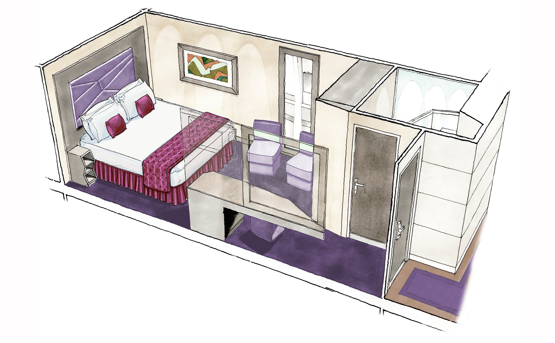 MSC Seaside Cabin: Interior 10 3d MSC Seaside Cabin: Interior 10 3d